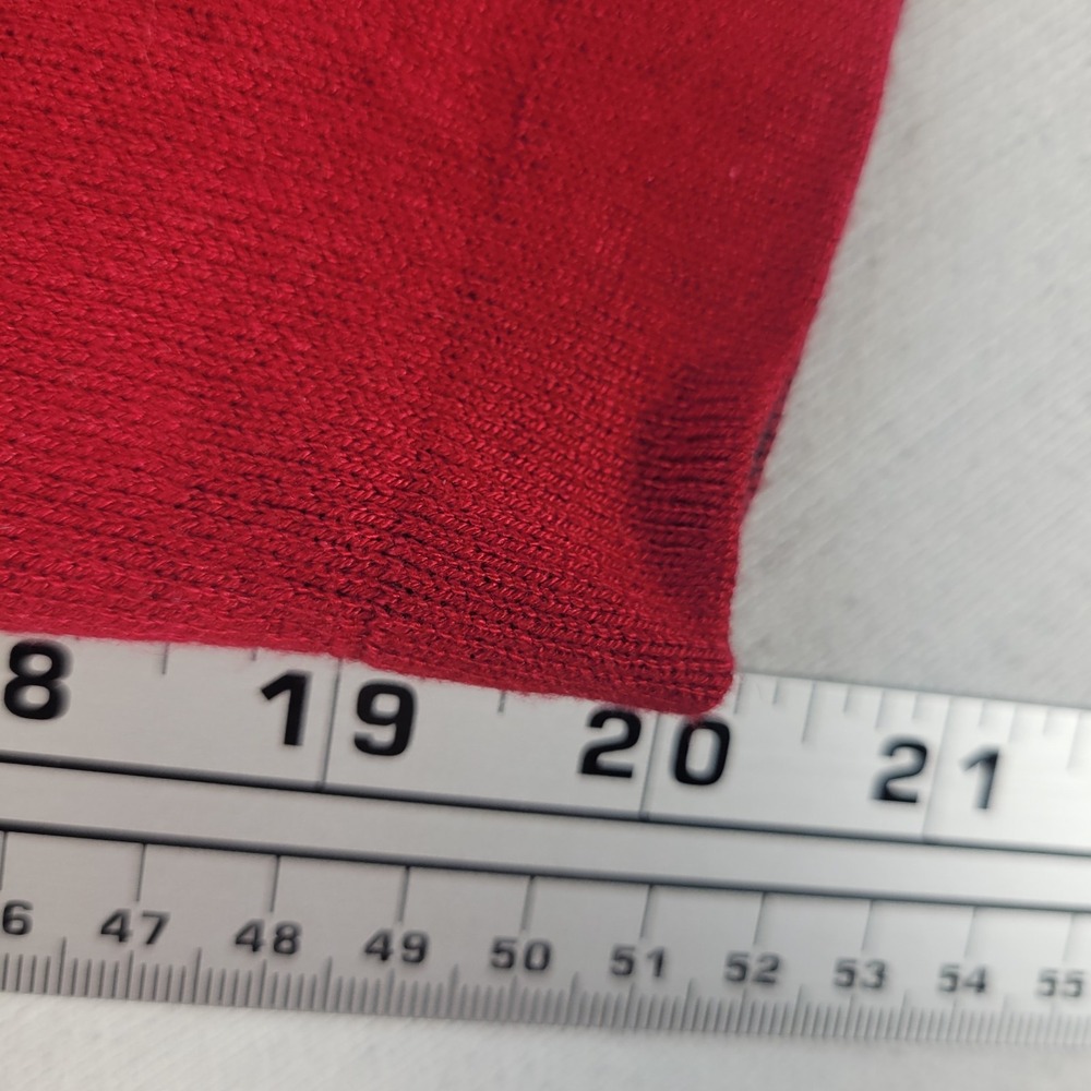 Banana Republic Sweater Womens Large Red Cashmere Silk Crewneck Preppy Holiday - Picture 10 of 11